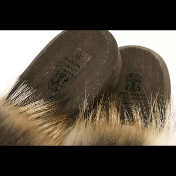 Brunello Cucinelli Fur Slides size 37 (7) - Picture 1 of 8
